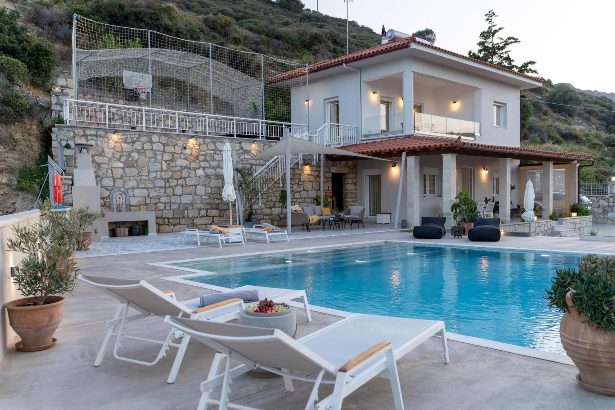 Amazing View Villa Aliki With Infinity Pool & Spa Ligaria  Exterior photo