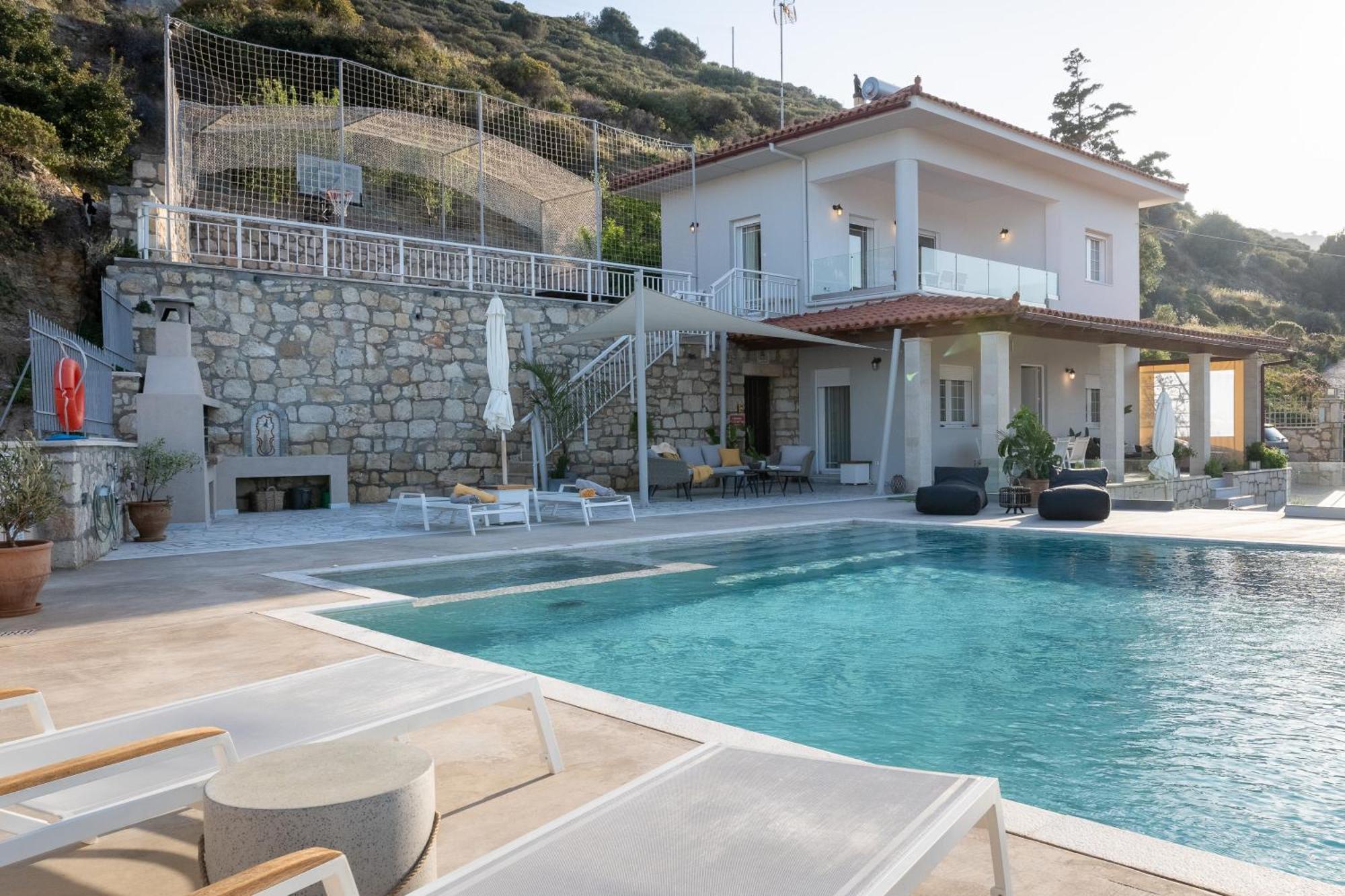Amazing View Villa Aliki With Infinity Pool & Spa Ligaria  Exterior photo